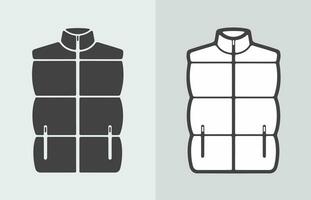 Quilted down vest icon on a background. Vector illustration.