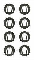 Men's and women's jumper. Clothes icon in the circle. Vector illustration.