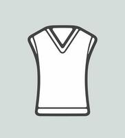 Women's knitted vest line icon on a background. Vector illustration.