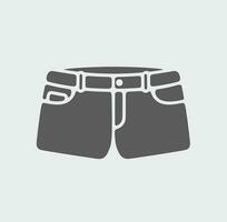 mezclilla pantalones cortos icono en un antecedentes. vector ilustración.