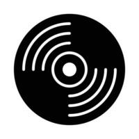 Vinyl Record Vector Glyph Icon For Personal And Commercial Use.