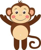 Cute monkey isolated on white vector