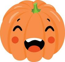 Funny orange pumpkin laughing isolated vector