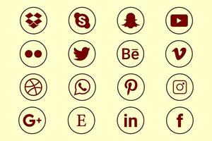 Social media icon set vector