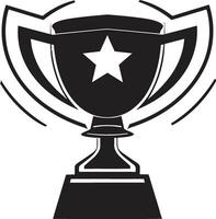Celebration in Simplicity Black Trophy Emblem Elegance in Winning Iconic Trophy Symbol vector