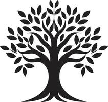 eterno icono de bosques elegante árbol símbolo simplista elegancia en negro y blanco emblemático icono vector
