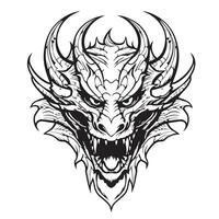 Dragon face sketch hand drawn ,Symbol and sign of new year vector