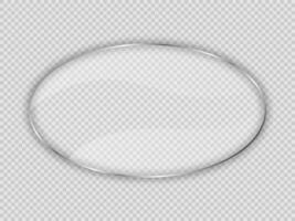 Glass plate in oval frame vector