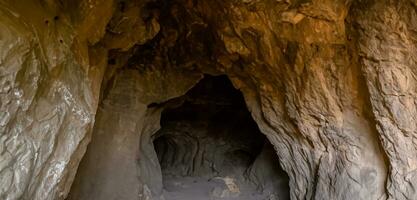 cave underground gorge cavern tunnel crevice in rock photo