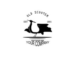 Classic scooter logo design silhouette vector