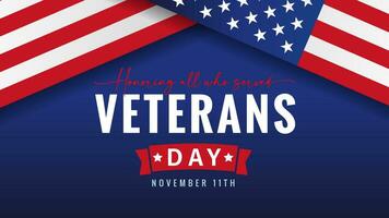 Veterans day banner. Vector illustration.