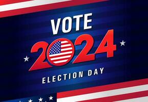 votar 2024, elección día Estados Unidos social medios de comunicación póster. político elección Campaña bandera. vector