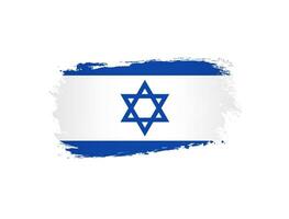 Flag of Israel creative icon. Modern design. We stand with Israel banner element. State flag with brushing stroke clipping mask. Isolated sign. Graphic template. Trendy texture. vector