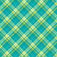 Blue check fabric texture vector textile print design with a seamless plaid pattern