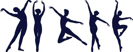 dancer silhouette in flat dance vector