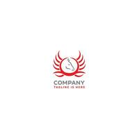 Horse Wing Pegasus Illustration Logo Icon with Modern Color red vector