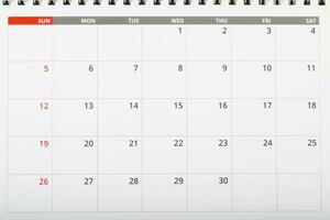 calendario. vacío Copiar espacio para texto. concepto para ocupado cronograma organizar Programar una cita y reunión recordatorio. planificación para negocio reunión o viaje fiesta planificación concepto. foto