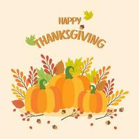 happy thanksgiving pumpkin vector