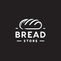 The bread logo is designed using a minimalist vector style and is black and white