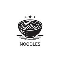 The noodle logo is designed using a minimalist vector style and is black and white