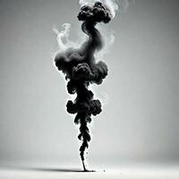 abstact black smoke isolated on a white background. ai generative photo