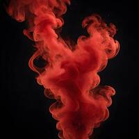 red smoke abstact art isolated black background. ai generative photo