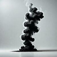 abstact black smoke isolated on a white background. ai generative photo