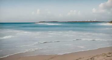 The sea is beautiful the water is so clear you can see, with White Sand Beach. ai generative photo