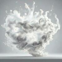 splash of white smoke in the style of precisionist art, Isolated dark background. ai generative photo