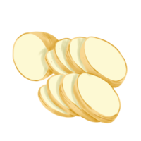 slices of potatoes illustration on png transparant background