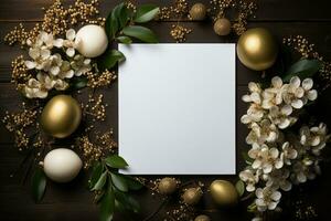 Top view blank page note pastel, Festive Christmas things decorations beside, Space for Adding Text, AI-generated photo