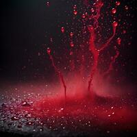 red mist and water droplets are forming dreadful devil dark-background. ai generative photo