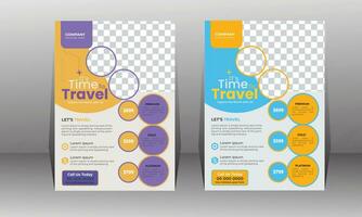 Creative World Travel Service and Promotion Flyer Design Template vector