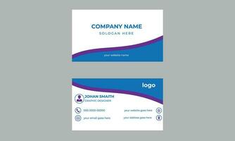 Abstract stylish wave business card template design Free Vector