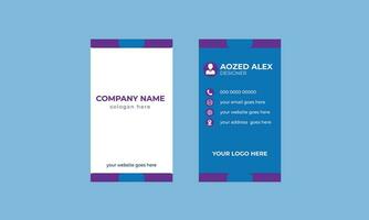 Corporate business card design   vertical Pro Vector