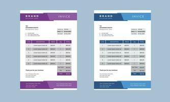 invoice template design Free Vector