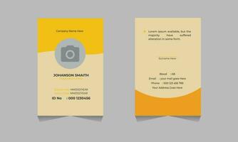 simple and modern style ID card design with yellow color. Free Vector