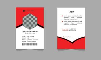 ID card template design in red and black. Free Vector