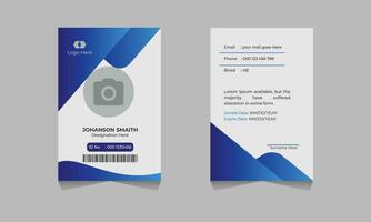 blue color ID card design with abstract style for office. Free Vector