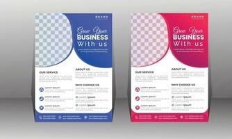 blue flyer business template collection vector