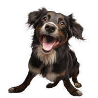 Cute playful and adroable dog transparent background AI Generative png