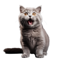 Cute playful and adroable cat transparent background AI Generative png
