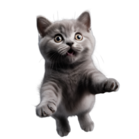 Cute playful and adroable cat transparent background AI Generative png