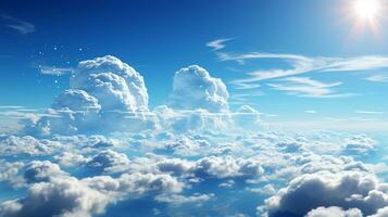 AI Generated Sunnyday bluesky with clouds photo