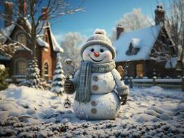 AI Generated Snowman snow winter photo