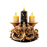 floral decoration burning candle png