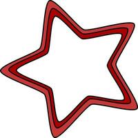 red star two layer photo frame. vector