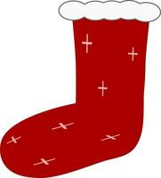 red Christmas sock. vector illustration.