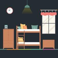 kids bedroom flat style illustration vector