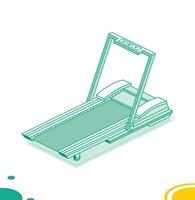 Isometric treadmill. Running simulator. Outline object isolated on white background. vector